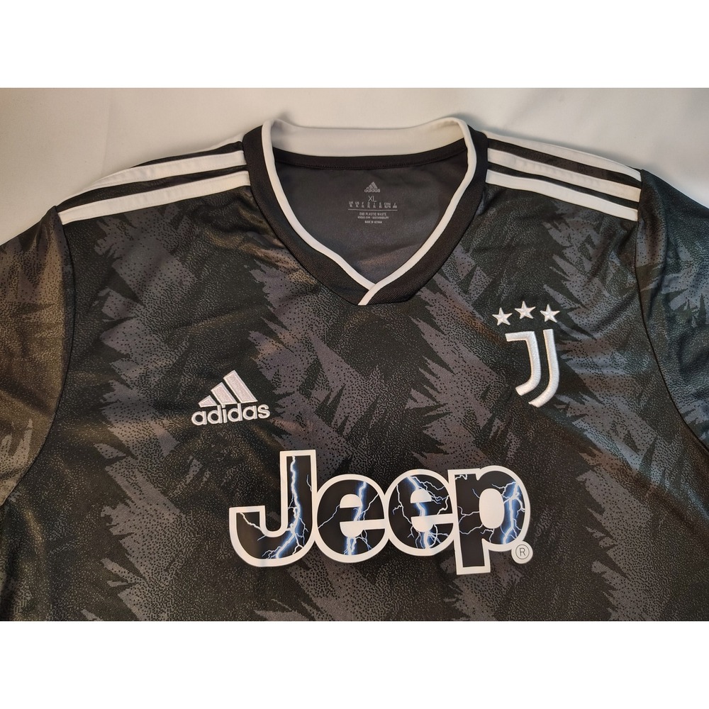 adidas Juventus Black and White Jersey with Jeep Logo